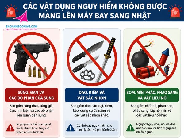 Các vật dụng nguy hiểm bị hạn chế khi vận chuyển bằng máy bay