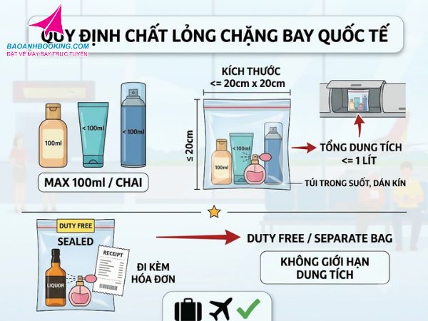 Quy định kiểm soát chất lỏng Vietjet