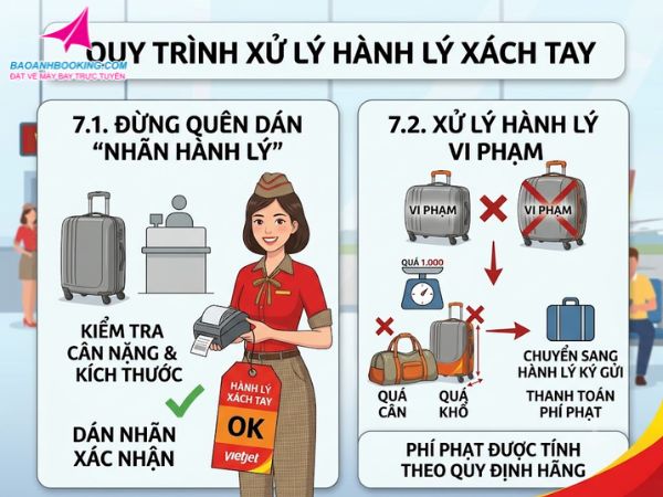 Nhãn hành lý xách tay và xử lý trường hợp vi phạm